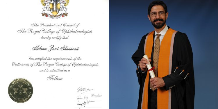 دکتر مهران زارعی قنواتی: پیشگام پیوند قرنیه مصنوعی در ایران و عضو کالج سلطنتی انگلستان 1 دکتر مهران زارعی قنواتی